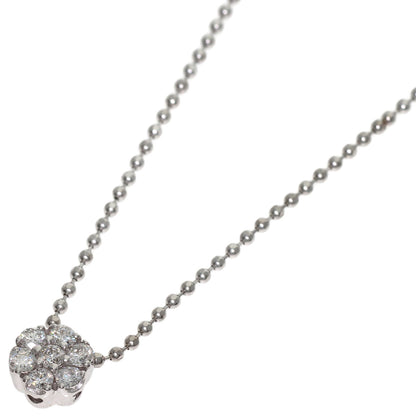 Ponte Vecchio Flower Diamond Necklace K18 White Gold Ladies [Used]