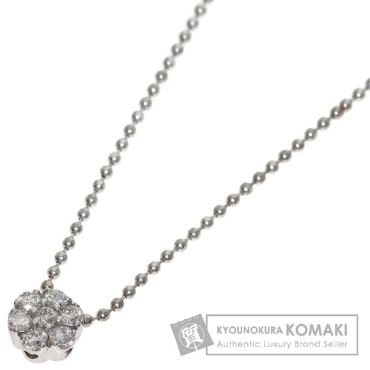 Ponte Vecchio Flower Diamond Necklace K18 White Gold Ladies [Used]