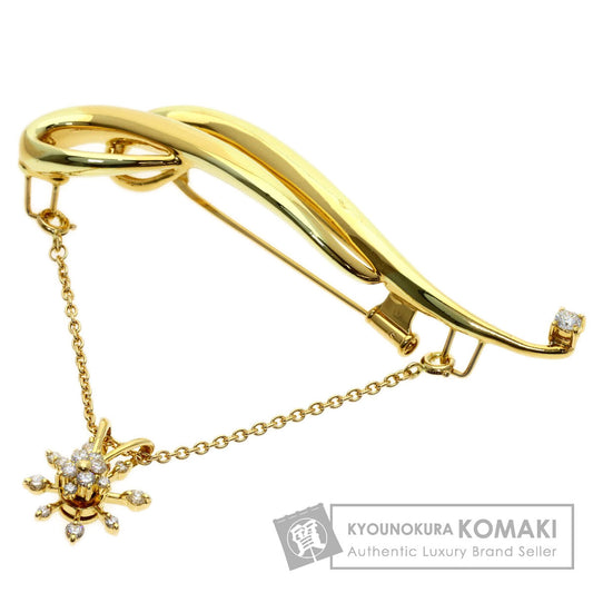 WALTHAM swing diamond Brooch K18 Yellow Gold Ladies [Used]