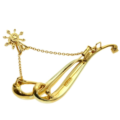 WALTHAM swing diamond Brooch K18 Yellow Gold Ladies [Used]