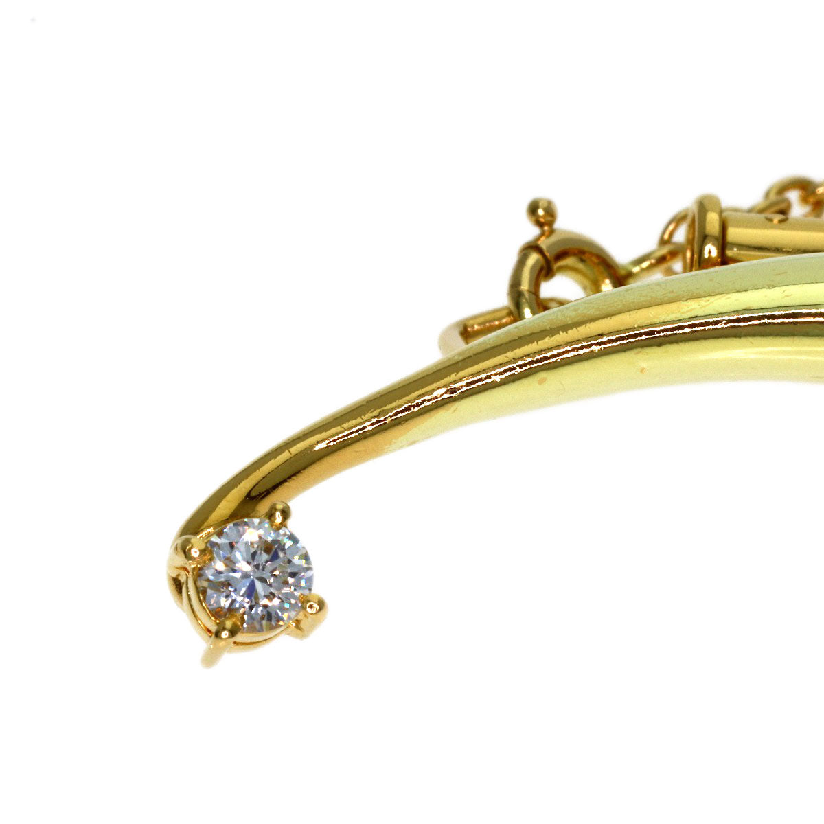 WALTHAM swing diamond Brooch K18 Yellow Gold Ladies [Used]