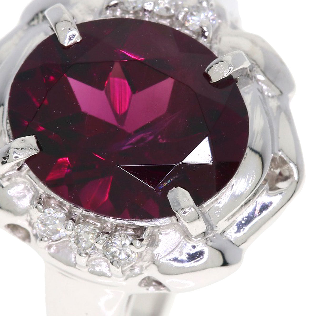 TASAKI Garnet Diamond Ring K18 White Gold Ladies [Used]