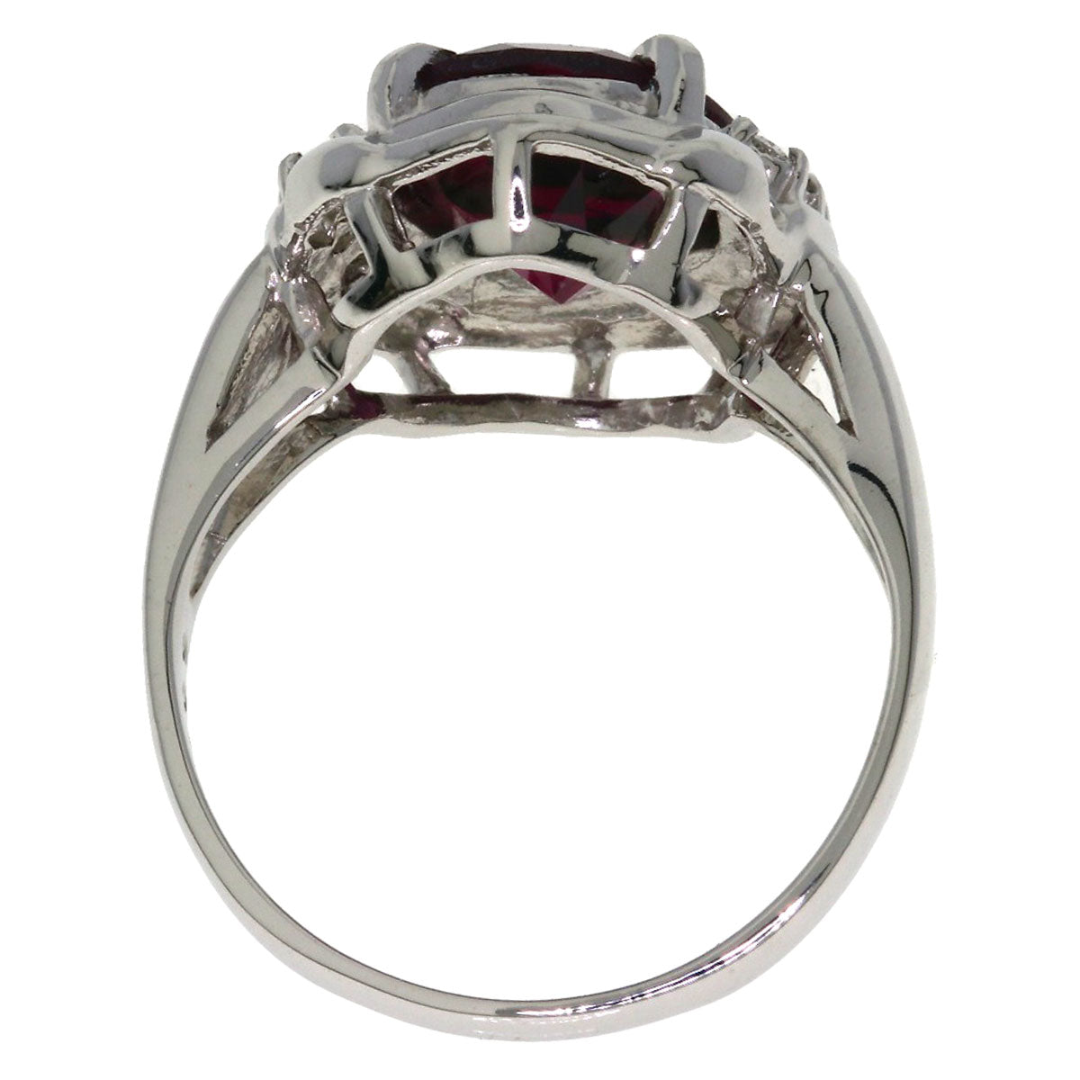 TASAKI Garnet Diamond Ring K18 White Gold Ladies [Used]