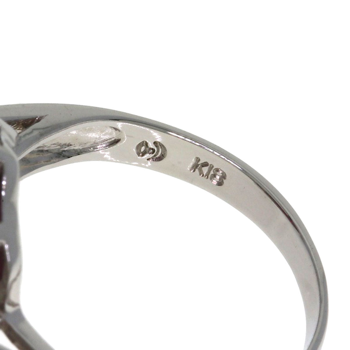 TASAKI Garnet Diamond Ring K18 White Gold Ladies [Used]