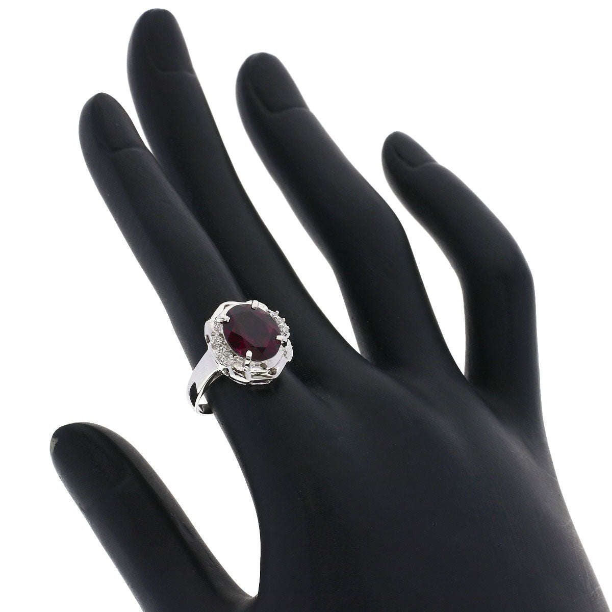 TASAKI Garnet Diamond Ring K18 White Gold Ladies [Used]