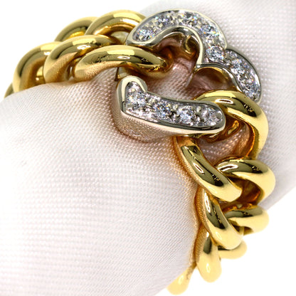 Pomellato Chain Heart Diamond Ring K18 Yellow Gold K18 White GoldLadies [Used]