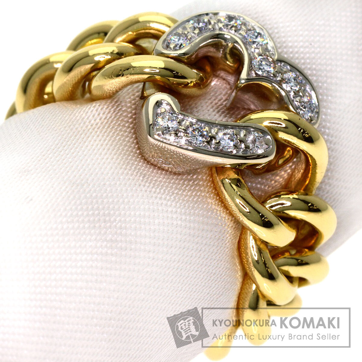 Pomellato Chain Heart Diamond Ring K18 Yellow Gold K18 White GoldLadies [Used]