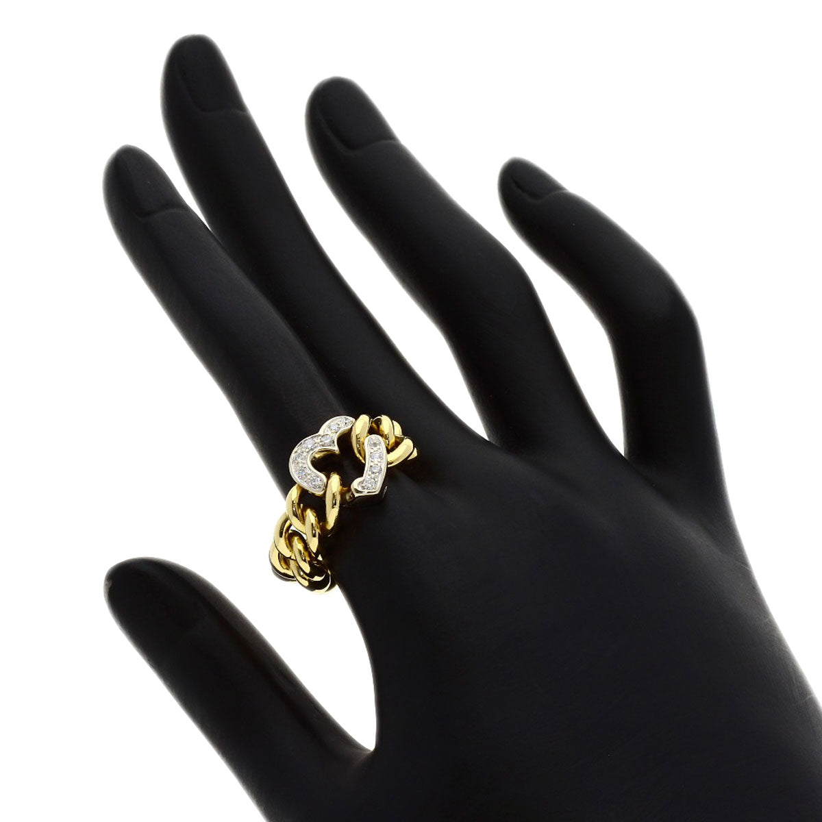 Pomellato Chain Heart Diamond Ring K18 Yellow Gold K18 White GoldLadies [Used]