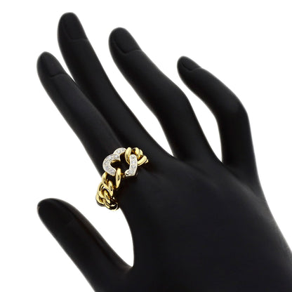 Pomellato Chain Heart Diamond Ring K18 Yellow Gold K18 White GoldLadies [Used]