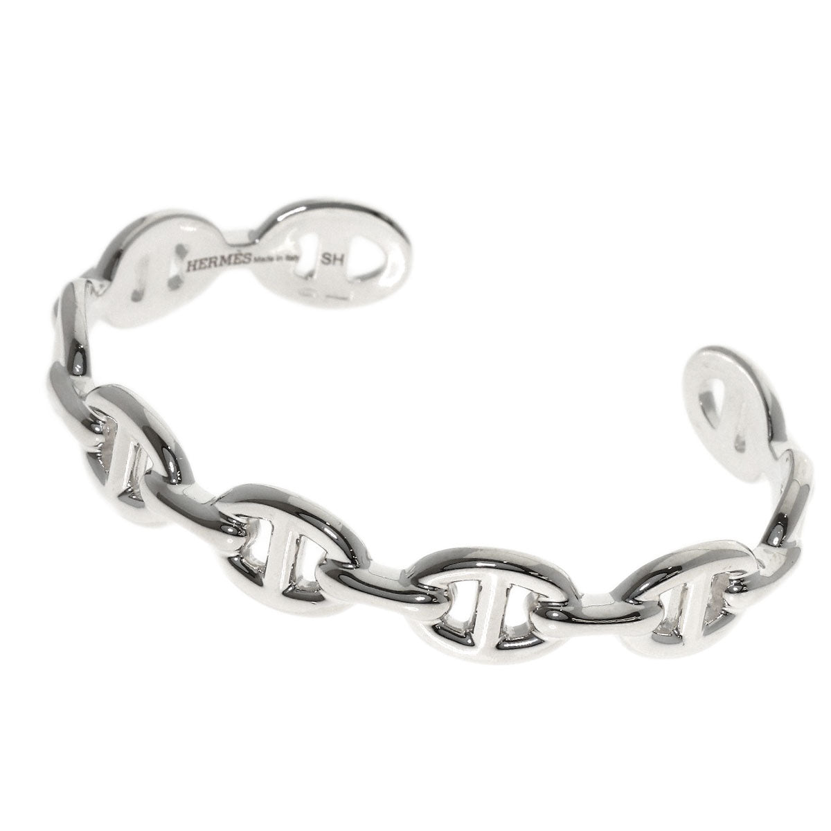 HERMES Shane Dunkle Enchainée Bangle Bracelet Silver Ladies [Used]