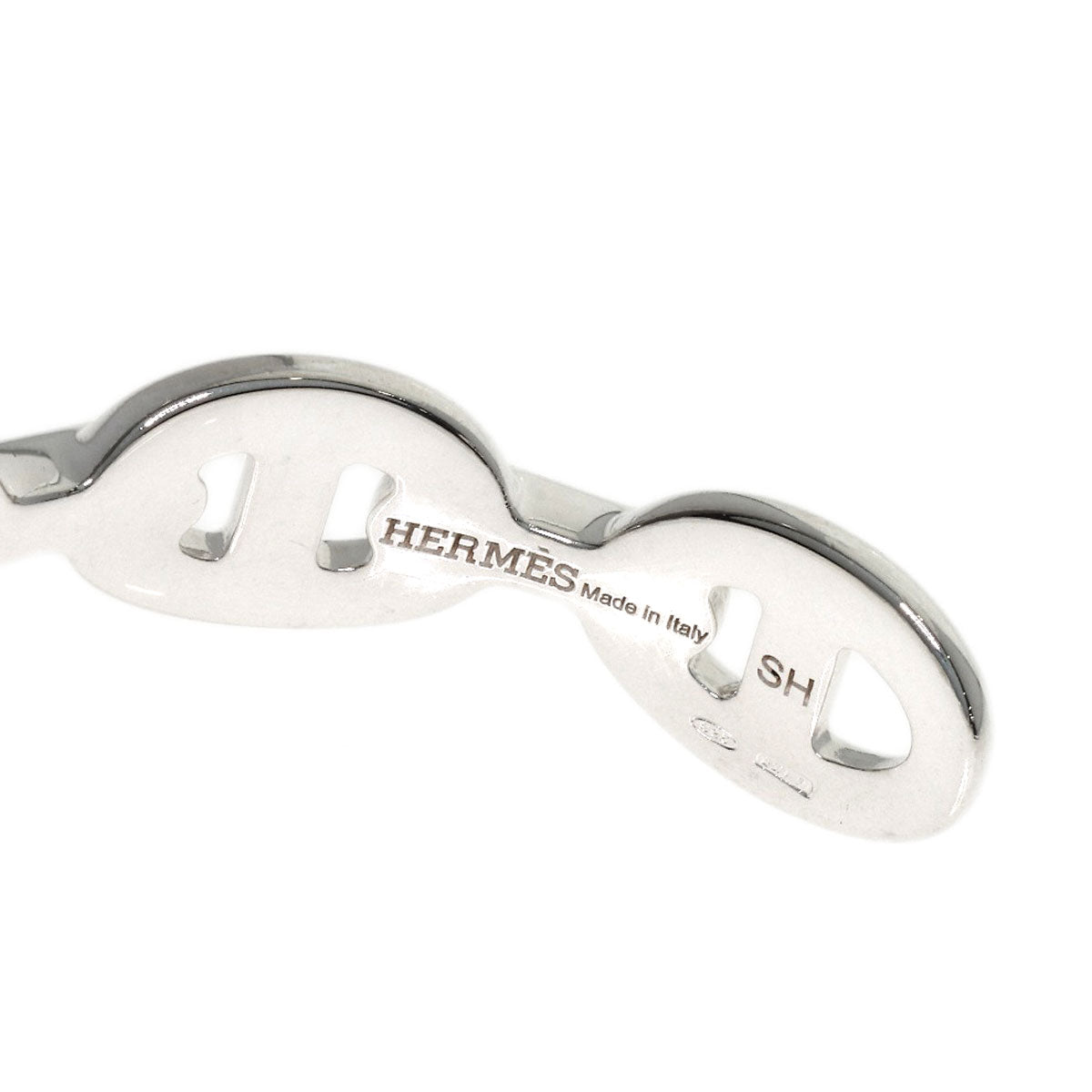 HERMES Shane Dunkle Enchainée Bangle Bracelet Silver Ladies [Used]