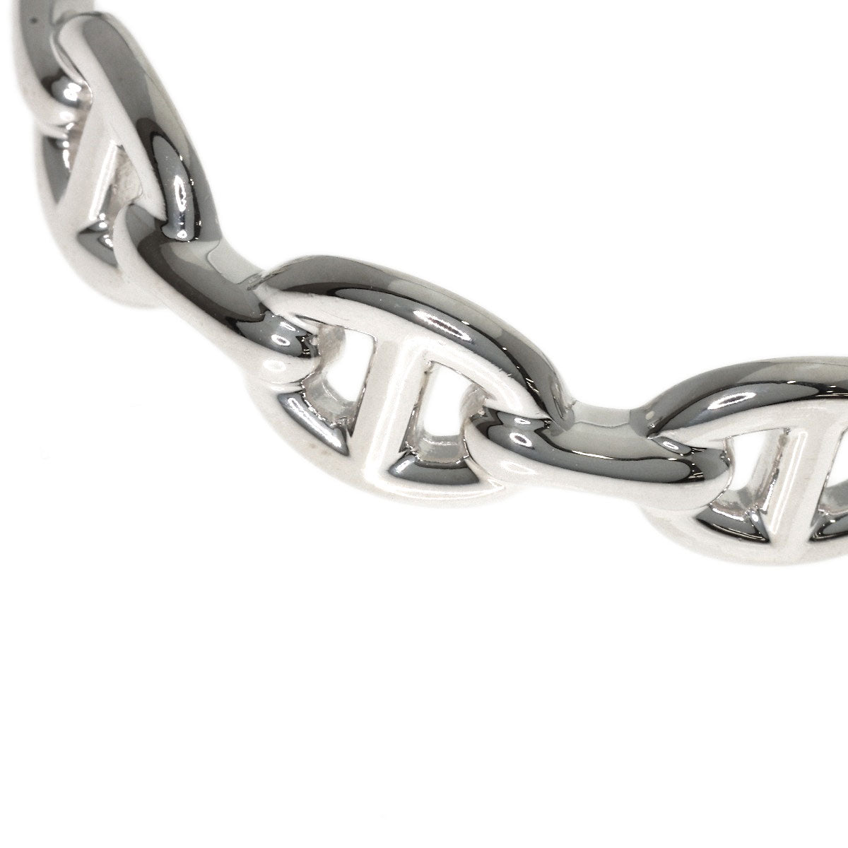 HERMES Shane Dunkle Enchainée Bangle Bracelet Silver Ladies [Used]