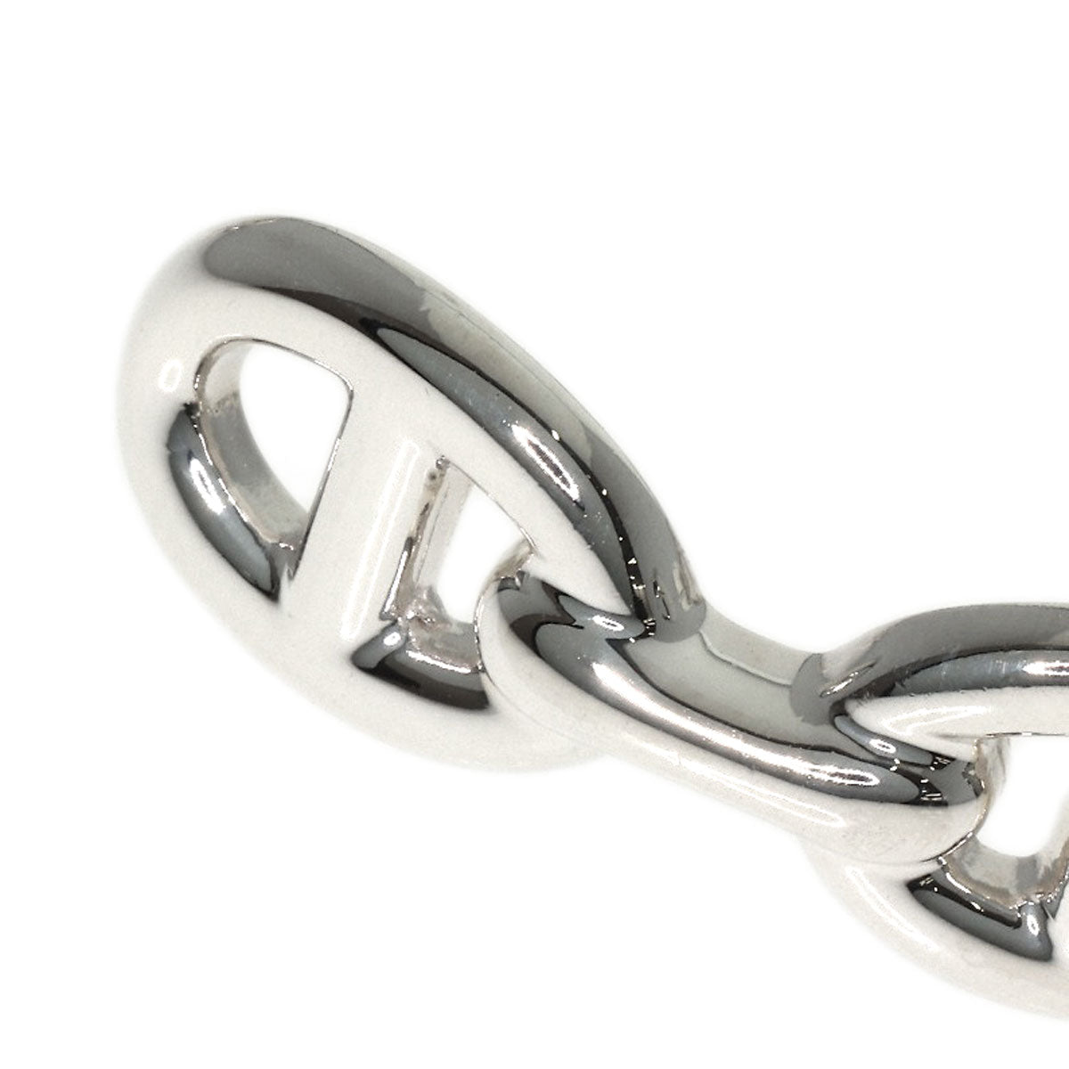 HERMES Shane Dunkle Enchainée Bangle Bracelet Silver Ladies [Used]