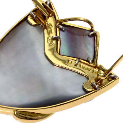 NOBUKO ISHIKAWA As Time Diamond Ruby Shell Brooch Platinum PT900 18K Yellow GoldLadies [Used]