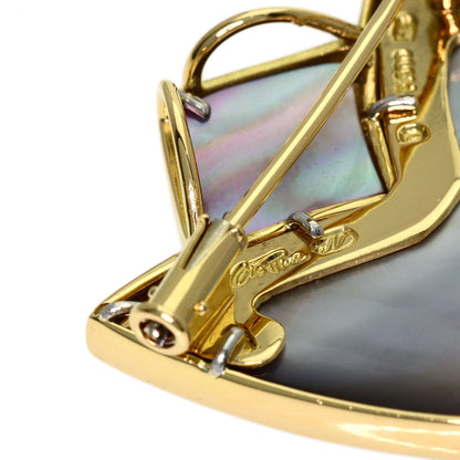 NOBUKO ISHIKAWA As Time Diamond Ruby Shell Brooch Platinum PT900 18K Yellow GoldLadies [Used]