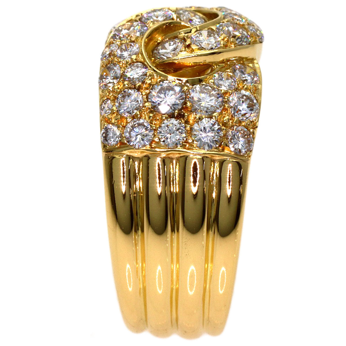 BVLGARI Vintage Diamond Ring K18 Yellow Gold Ladies [Used]