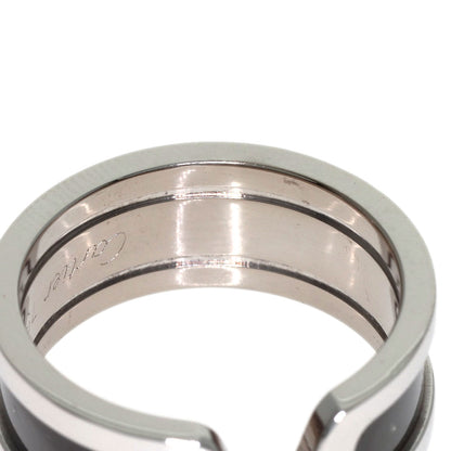 CARTIER C2 ring black lacquer # 55 Ring K18 White Gold Ladies [Used]