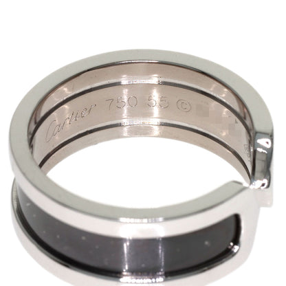 CARTIER C2 ring black lacquer # 55 Ring K18 White Gold Ladies [Used]
