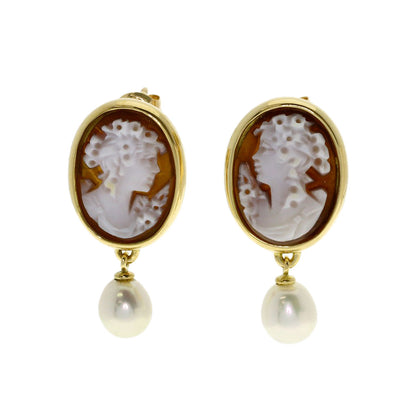 MIKIMOTO Perlita Cameo Pearl Pearl earring K18 Yellow Gold Ladies [Used]