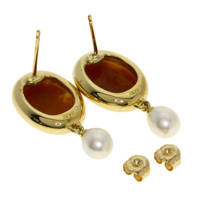 MIKIMOTO Perlita Cameo Pearl Pearl earring K18 Yellow Gold Ladies [Used]