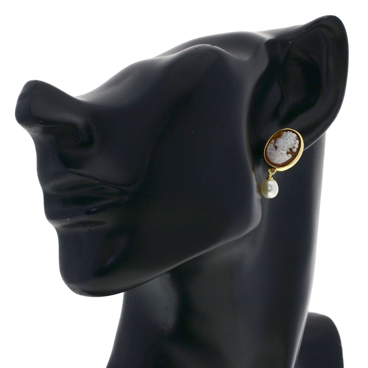 MIKIMOTO Perlita Cameo Pearl Pearl earring K18 Yellow Gold Ladies [Used]