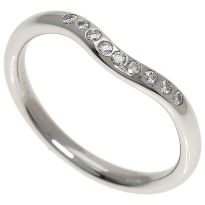 TIFFANY&Co. Curved Band 9P Diamond Ring Platinum PT950 Ladies [Used]