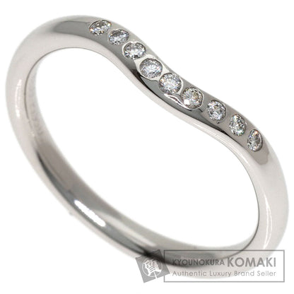 TIFFANY&Co. Curved Band 9P Diamond Ring Platinum PT950 Ladies [Used]