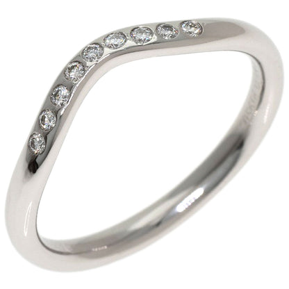 TIFFANY&Co. Curved Band 9P Diamond Ring Platinum PT950 Ladies [Used]