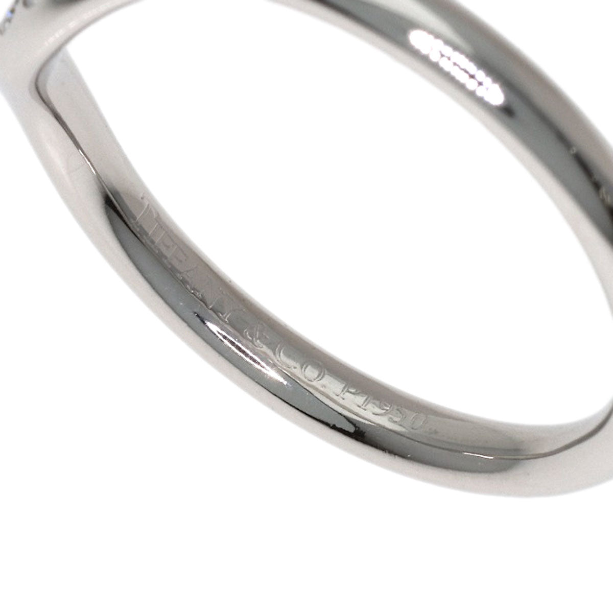 TIFFANY&Co. Curved Band 9P Diamond Ring Platinum PT950 Ladies [Used]