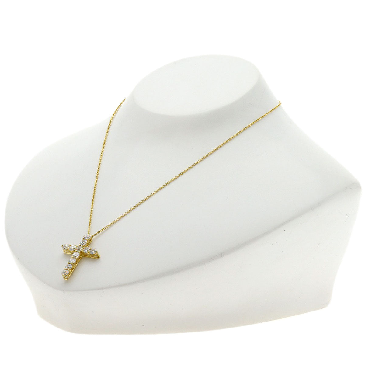 TIFFANY&Co. Large Cross Diamond Necklace K18 Yellow Gold Ladies [Used]