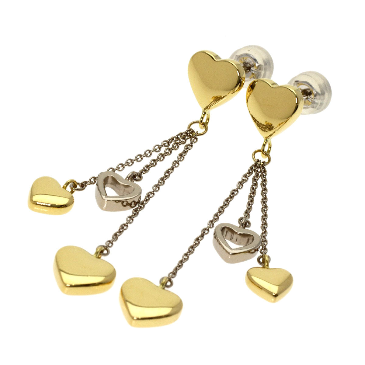 TIFFANY&Co. multi heart drop earring K18 Yellow Gold K18 White GoldLadies [Used]