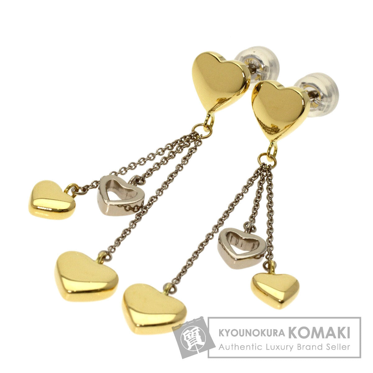 TIFFANY&Co. multi heart drop earring K18 Yellow Gold K18 White GoldLadies [Used]