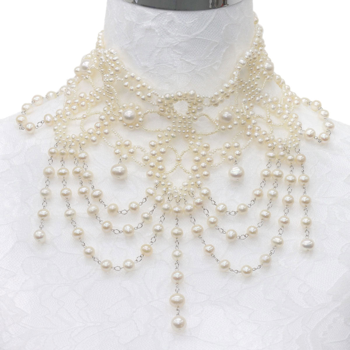 Pearl Pearl Necklace Silver 144.1g　Ladies