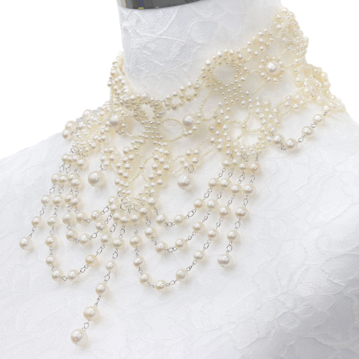 Pearl Pearl Necklace Silver 144.1g　Ladies