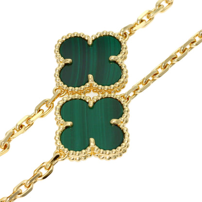 Van Cleef & Arpels Vintage Alhambra Malachite 20 Motifs Necklace K18 Yellow Gold Ladies [Used]