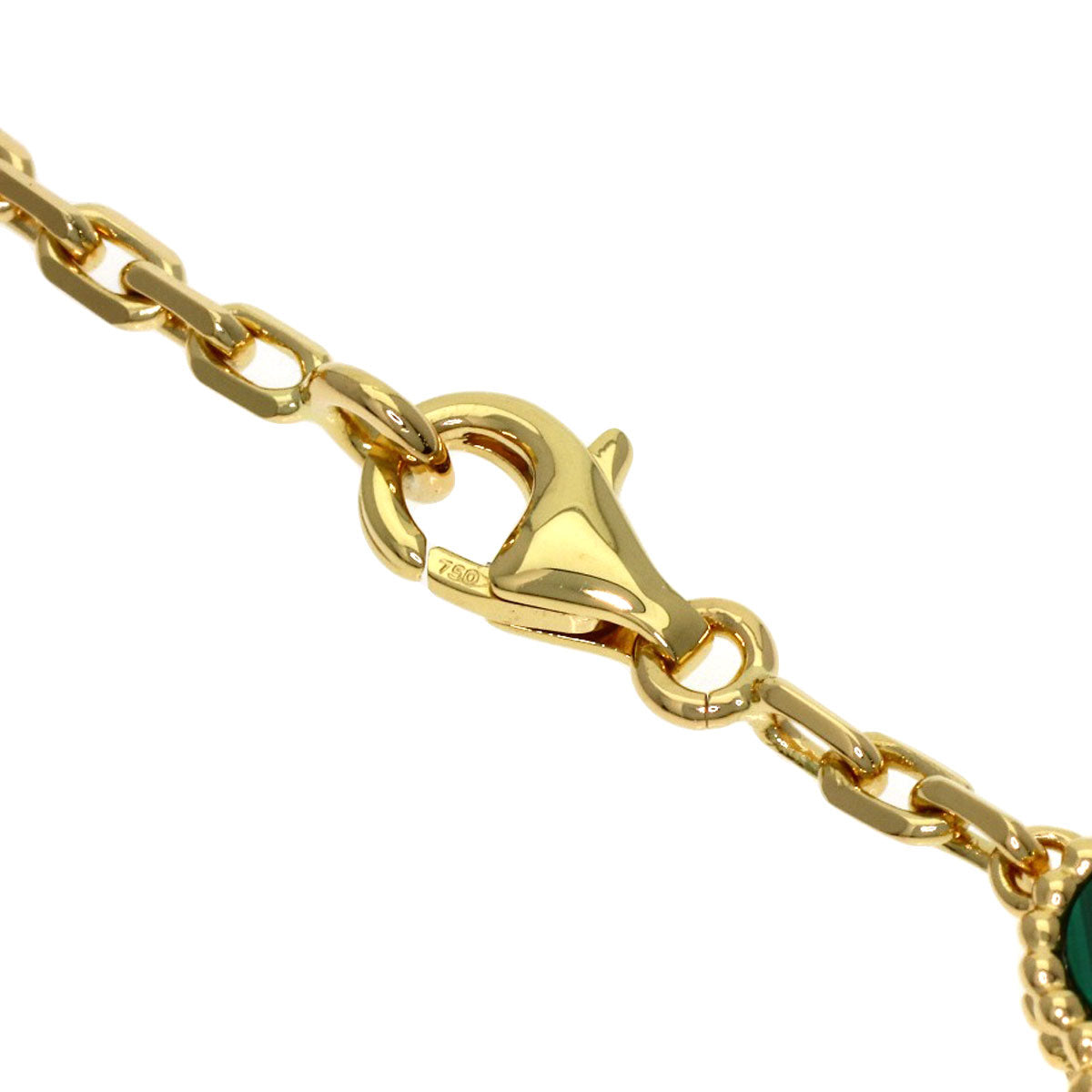 Van Cleef & Arpels Vintage Alhambra Malachite 20 Motifs Necklace K18 Yellow Gold Ladies [Used]