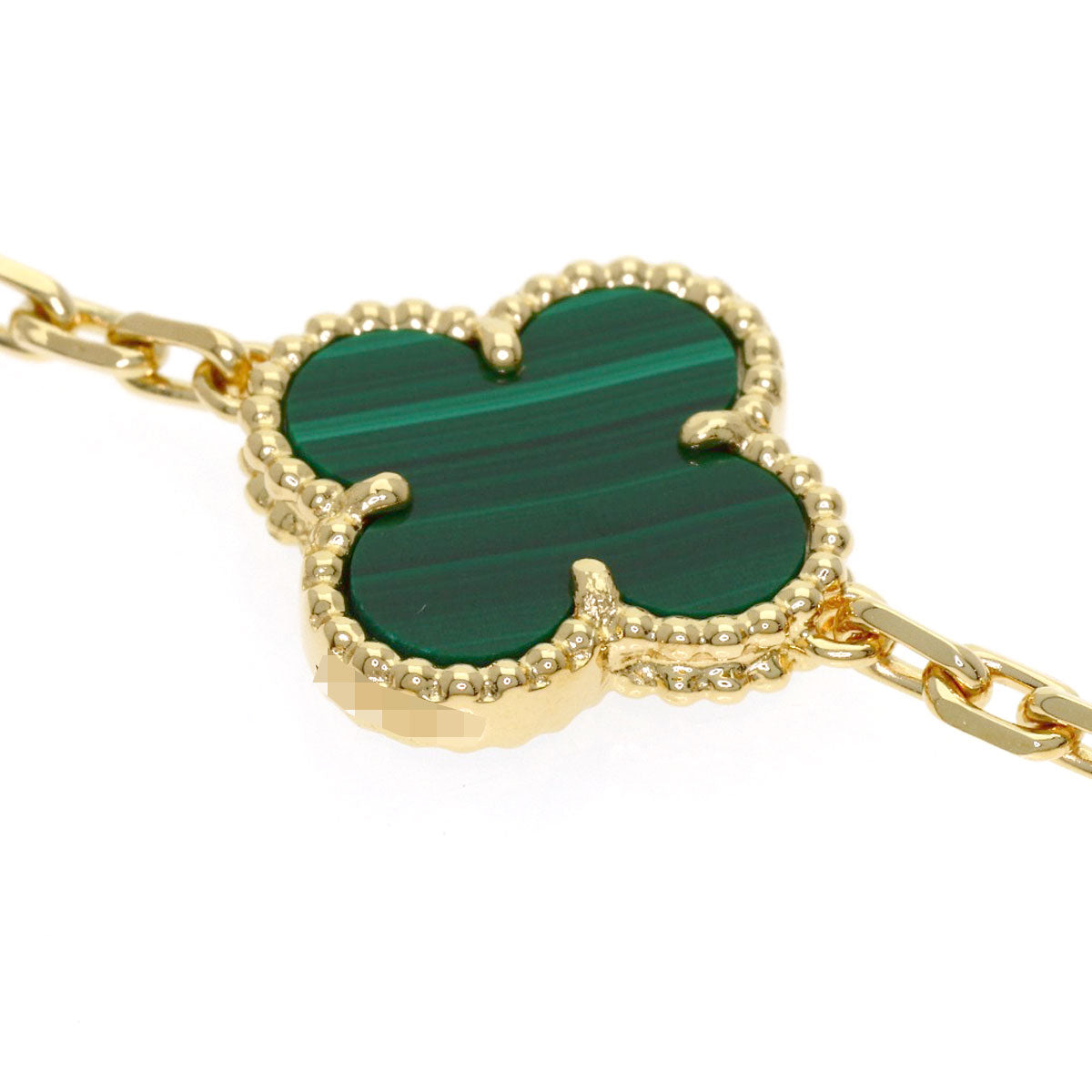 Van Cleef & Arpels Vintage Alhambra Malachite 20 Motifs Necklace K18 Yellow Gold Ladies [Used]