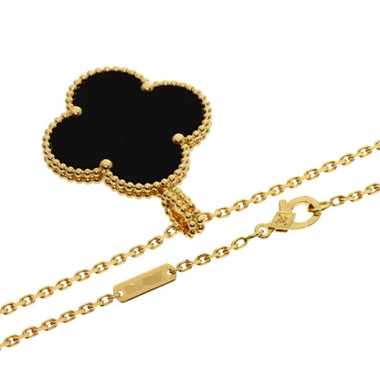 Van Cleef & Arpels Magic Alhambra Onyx Long Necklace K18 Yellow Gold Ladies [Used]