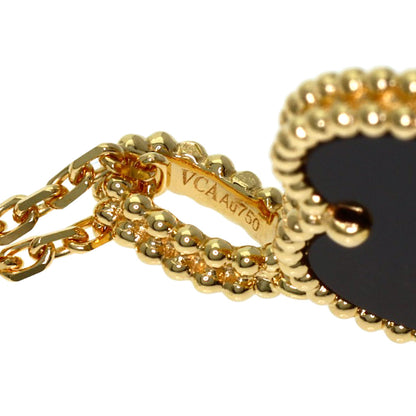 Van Cleef & Arpels Magic Alhambra Onyx Long Necklace K18 Yellow Gold Ladies [Used]