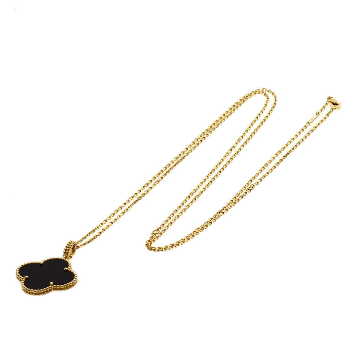 Van Cleef & Arpels Magic Alhambra Onyx Long Necklace K18 Yellow Gold Ladies [Used]