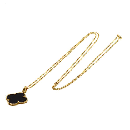 Van Cleef & Arpels Magic Alhambra Onyx Long Necklace K18 Yellow Gold Ladies [Used]