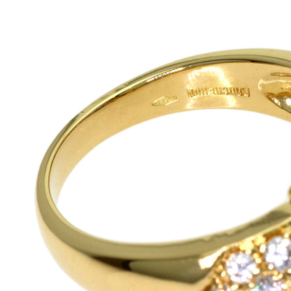 Boucheron Vintage Emerald Diamond Ring K18 Yellow Gold Ladies [Used]
