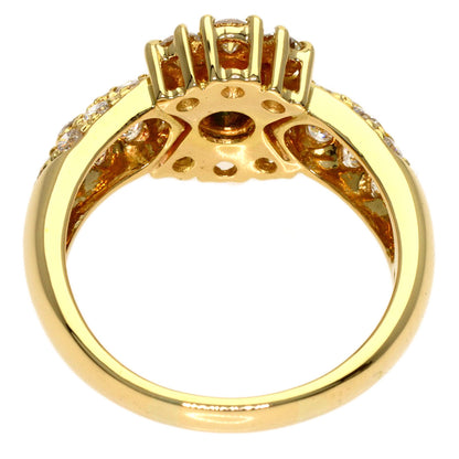 Boucheron Vintage Emerald Diamond Ring K18 Yellow Gold Ladies [Used]