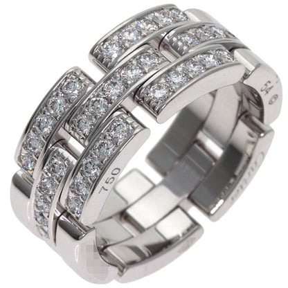 CARTIER Maillon Panthere Half Diamond #54 Ring K18 White Gold Ladies [Used]