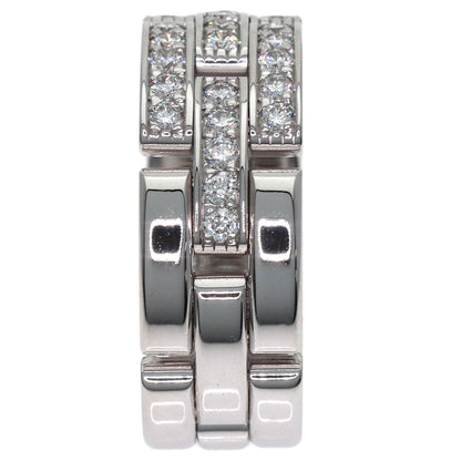 CARTIER Maillon Panthere Half Diamond #54 Ring K18 White Gold Ladies [Used]