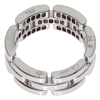 CARTIER Maillon Panthere Half Diamond #54 Ring K18 White Gold Ladies [Used]
