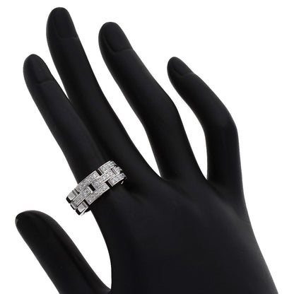 CARTIER Maillon Panthere Half Diamond #54 Ring K18 White Gold Ladies [Used]