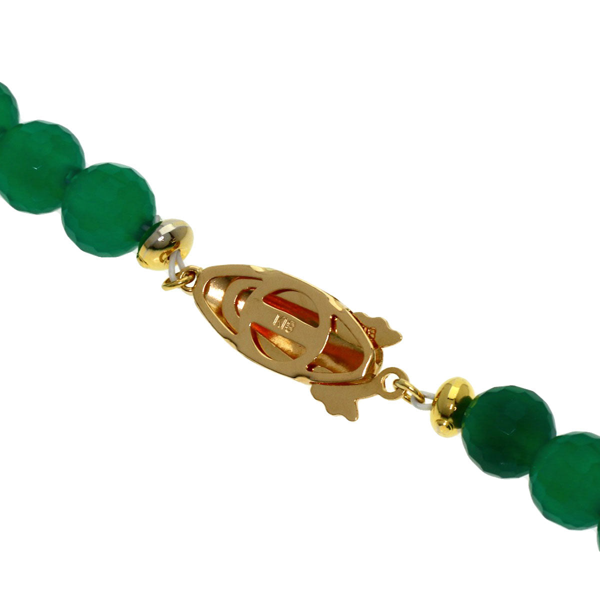MARI YAMAMOTO Green agate Necklace Platinum PT900 18K Yellow GoldLadies [Used]