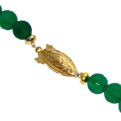 MARI YAMAMOTO Green agate Necklace Platinum PT900 18K Yellow GoldLadies [Used]