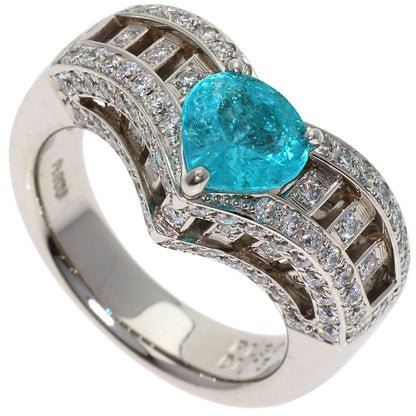 1.34ct Paraiba tourmaline Diamond Ring Platinum PT900 14.8g　Ladies